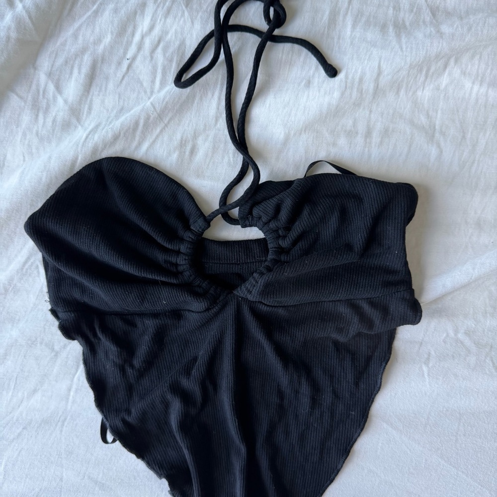 Revolve Superdown Black Halter Top - image 2